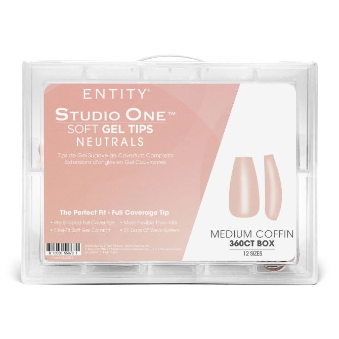 Soft Gel Tips- Medium Coffin Pink Nude