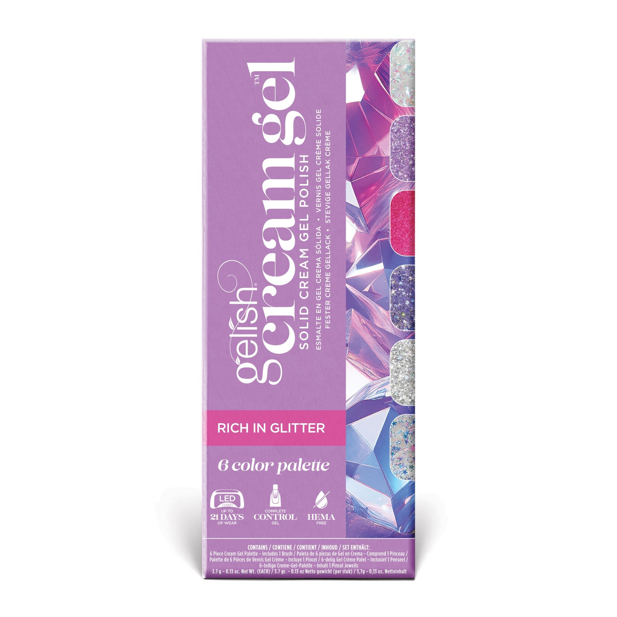 Cream Gel - Rich in Glitter - Palette  - 6 Stk.