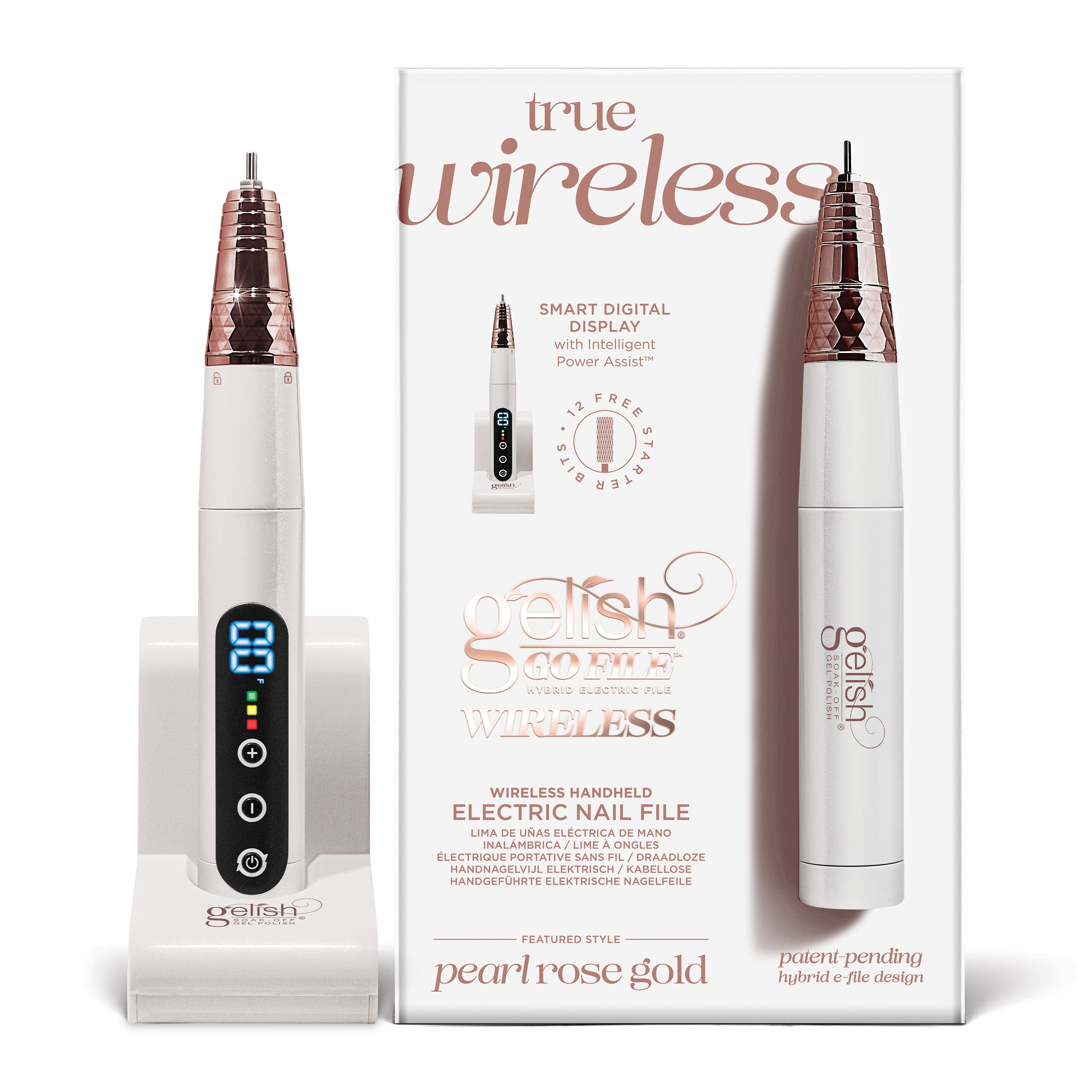 Wireless Go Electric Nail File - Pearl Rose Gold - Weiß