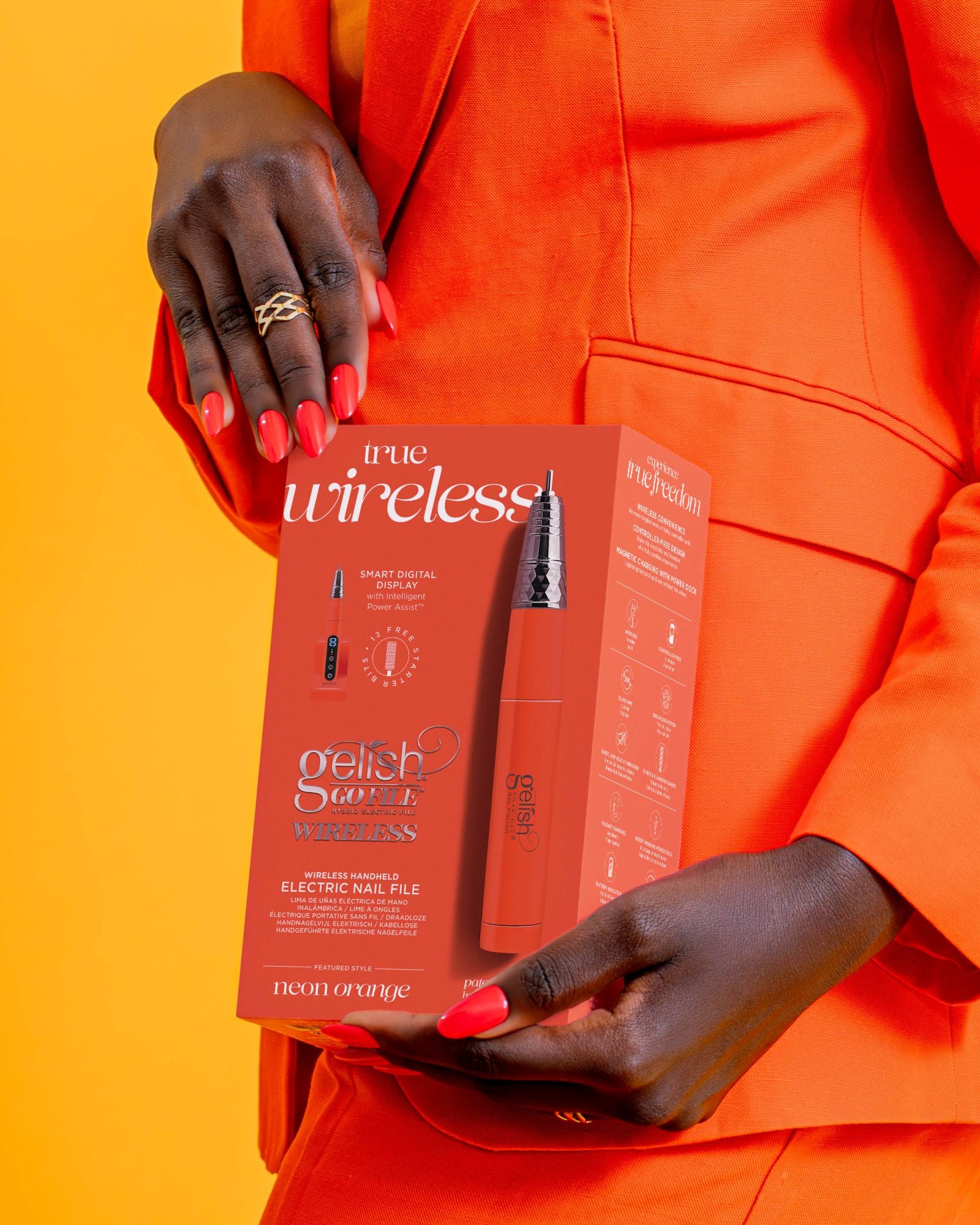 Wireless Go Electric Nail File - Neon Orange