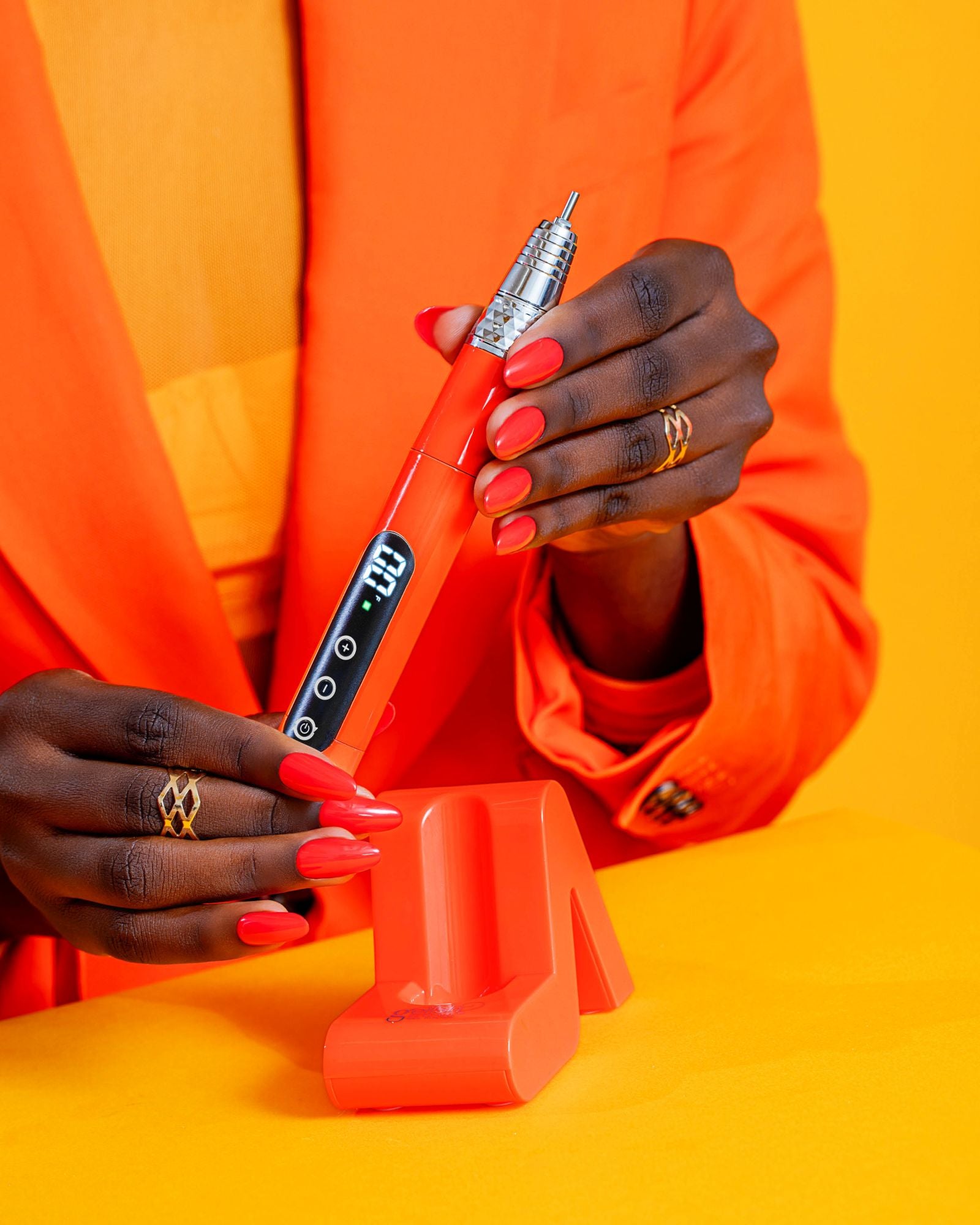 Wireless Go Electric Nail File - Neon Orange