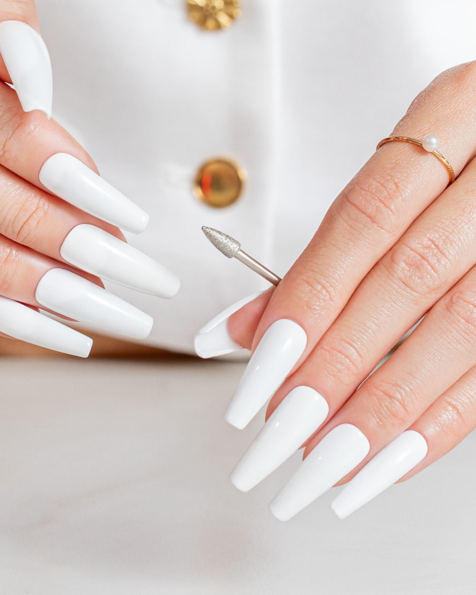 Wireless Go Electric Nail File - Pearl Rose Gold - Weiß